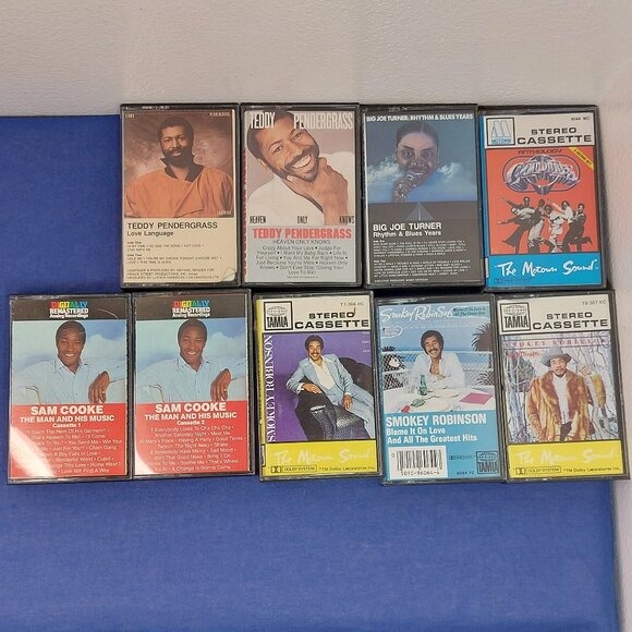 Lot of 9 R&B Motown Cassettes Smokey Robinson Sam Cooke Teddy Pendergrass, etc.. - Picture 2 of 6